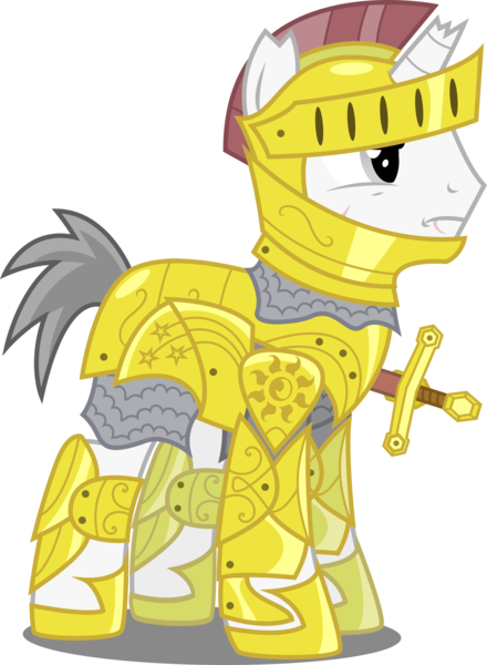 Size: 4399x6000 | Tagged: safe, artist:xenoneal, derpibooru import, oc, oc:lanceor sheldon, unofficial characters only, pony, unicorn, absurd resolution, armor, broken horn, chainmail, male, simple background, solo, stallion, sword, transparent background, vector, weapon