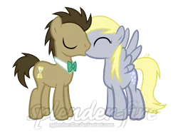 Size: 4134x3105 | Tagged: safe, artist:kai-alive, derpibooru import, derpy hooves, doctor whooves, time turner, doctorderpy, female, kissing, male, shipping, straight