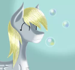 Size: 1202x1124 | Tagged: artist:funny-arts, bubble, derpibooru import, derpy hooves, safe, solo