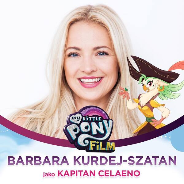 Size: 1080x1080 | Tagged: anthro, barbara kurdej-szatan, captain celaeno, derpibooru import, human, irl, irl human, mlp movie cast icons, my little pony logo, my little pony: the movie, photo, polish, safe, voice actor, with their characters