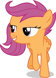 Size: 2196x3038 | Tagged: safe, artist:tomfraggle, derpibooru import, scootaloo, pegasus, pony, crusaders of the lost mark, female, light of your cutie mark, running, simple background, solo, transparent background, vector