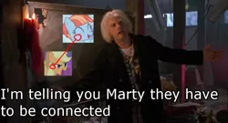 Size: 847x456 | Tagged: applejack, back to the future, conspiracy theory, derpibooru import, doc brown, meme, safe, windy whistles