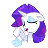 Size: 160x160 | Tagged: animated, artist:jublin, derpibooru import, facebook, facebook sticker, gif, my little pony: the movie, rarity, reaction image, safe, sigh, simple background, solo, sticker, white background