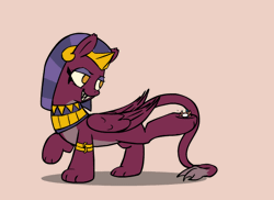 Size: 550x400 | Tagged: safe, artist:yipsy, derpibooru import, somnambula, sphinx (character), pegasus, pony, sphinx, daring done?, abuse, animated, bad end, female, frame by frame, gif, hackeysack, hackysack, kicking, mare, simple background, somnambuse