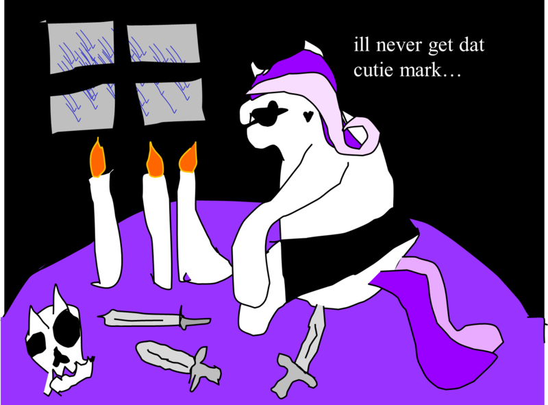 Size: 1522x1125 | Tagged: 1000 hours in ms paint, artist:jacobfoolson, candle, derpibooru import, goth, knife, safe, skull, sweetie belle, sweetie goth