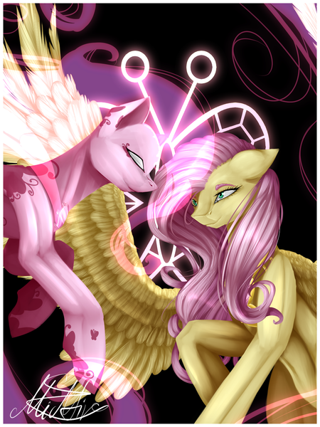 Size: 1200x1600 | Tagged: safe, artist:midfire, derpibooru import, fluttershy, pegasus, pony, element of kindness, female, mare, smiling, spirit