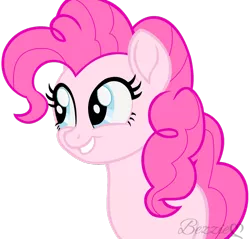 Size: 1024x980 | Tagged: safe, artist:bezziie, derpibooru import, pinkie pie, pony, my little pony: the movie, movie accurate, simple background, smiling, solo, transparent background