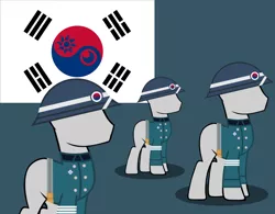 Size: 1600x1250 | Tagged: safe, artist:reisen514, derpibooru import, pony, army, asia, clothes, flag, korean war, military, military pony, military uniform, south korea, south korean flag