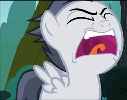 Size: 946x742 | Tagged: safe, derpibooru import, screencap, rumble, pegasus, pony, marks and recreation, angry, colt, eyes closed, faic, male, open mouth, screaming, solo, spread wings, tongue out, uvula, wings, yelling