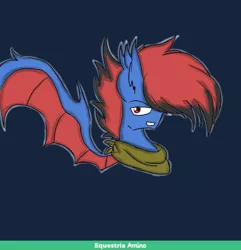 Size: 1536x1596 | Tagged: safe, derpibooru import, oc, oc:blue pixel, unofficial characters only, bat pony, amino, bandana, bust, portrait, wings