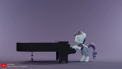 Size: 1280x720 | Tagged: safe, artist:therealdjthed, derpibooru import, coloratura, earth pony, pony, the mane attraction, 3d, 3d model, animated, blender, cycles, cycles render, female, mare, model:djthed, piano, rara, simple background, singing, solo, sound, the magic inside, webm, youtube link