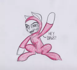 Size: 1744x1600 | Tagged: safe, artist:scribblepwn3, derpibooru import, earth pony, pony, crossover, dank memes, faic, filthy frank, limited palette, pencil drawing, pink guy, solo, traditional art