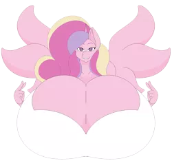 Size: 1600x1500 | Tagged: alicorn, anthro, artist:two-ton-neko, big breasts, breasts, busty princess cadance, cleavage, clothes, derpibooru import, female, huge breasts, hyper breasts, impossibly large breasts, looking at you, mare, milf, peace sign, princess cadance, simple background, smiling, solo, solo female, suggestive, transparent background