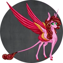 Size: 2423x2400 | Tagged: safe, artist:australian-senior, derpibooru import, oc, oc:caroline luminia, unofficial characters only, alicorn, pony, kirindos, alternate universe, caroline, colored hooves, colored wings, colored wingtips, leonine tail, portal, portal (valve), portal 2, simple background, solo