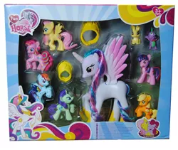 Size: 750x633 | Tagged: safe, derpibooru import, angel bunny, applejack, fluttershy, pinkie pie, princess celestia, rainbow dash, rarity, spike, twilight sparkle, dragon, blank flank, blind bag, bootleg, earth pony twilight, fun lovely horse, hurr durr, image, jpeg, kill me, mane six, mistake, off model, rainbow power, recolor, rip off, spoik, stock vector, toy, you had one job