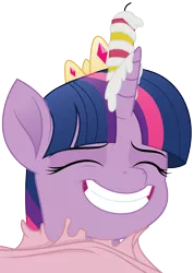 Size: 4054x5697 | Tagged: safe, artist:amarthgul, derpibooru import, twilight sparkle, twilight sparkle (alicorn), alicorn, pony, my little pony: the movie, absurd resolution, cake, candle, eyes closed, female, food, mare, simple background, smiling, solo, transparent background, vector