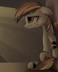 Size: 1472x1844 | Tagged: safe, artist:php69, derpibooru import, oc, unofficial characters only, pony, crying, door, female, floppy ears, mare, sad, solo, sunlight