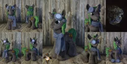 Size: 1992x1000 | Tagged: safe, artist:essorille, derpibooru import, oc, oc:steam shadow, unofficial characters only, pony, unicorn, clothes, goggles, irl, male, photo, plushie, scarf, solo, stallion