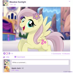 Size: 1080x1080 | Tagged: applejack, derpibooru import, mlp movie pony maker, my little pony: the movie, oc, oc:meadow sunlight, safe