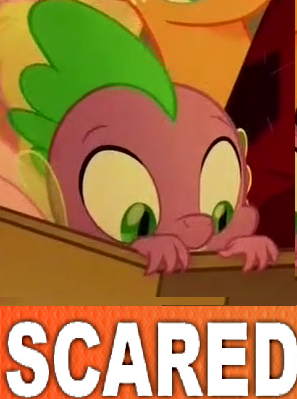 Size: 297x399 | Tagged: cropped, derpibooru import, dragon, meme, my little pony: the movie, reaction image, safe, scared, solo focus, spike, tony kornheiser, why.jpg