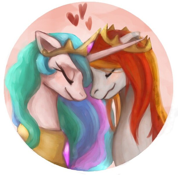 Size: 716x702 | Tagged: safe, derpibooru import, princess celestia, oc, oc:king phoenix, canon x oc, celenix, female, male, shipping, straight