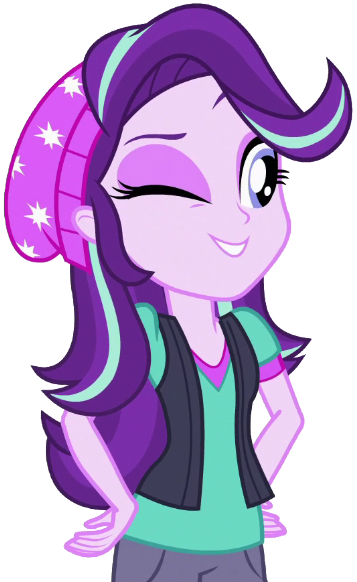 Size: 357x582 | Tagged: safe, artist:thebar, derpibooru import, starlight glimmer, equestria girls, mirror magic, spoiler:eqg specials, beanie, clothes, cute, female, glimmerbetes, hand on hip, hat, one eye closed, simple background, smiling, solo, transparent background, vector, vest, wink