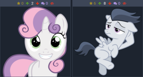 Size: 500x269 | Tagged: safe, derpibooru import, rumble, sweetie belle, derpibooru, juxtaposition, meta