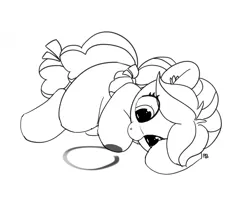 Size: 1280x1014 | Tagged: safe, artist:pabbley, derpibooru import, kettle corn, pony, marks and recreation, 30 minute art challenge, drawing, female, filly, partial color, solo, that pony sure does love circles