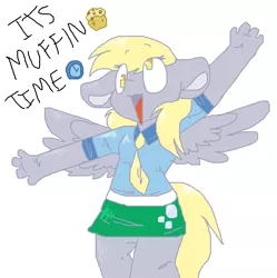 Size: 1124x1128 | Tagged: anthro, artist:skydonut, asdfmovie, clothes, derpibooru import, derpy hooves, food, miniskirt, muffin, safe, skirt