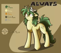 Size: 1152x1000 | Tagged: safe, artist:aeritus, derpibooru import, oc, oc:always, unofficial characters only, pony, unicorn, curved horn, solo