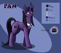 Size: 1152x1000 | Tagged: safe, artist:aeritus, derpibooru import, oc, oc:pan, unofficial characters only, pony, unicorn, curved horn, solo