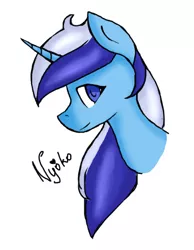 Size: 440x568 | Tagged: safe, artist:nyokoart, derpibooru import, minuette, pony, unicorn, smiling, solo