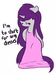 Size: 3108x4192 | Tagged: safe, artist:wickedsilly, derpibooru import, oc, oc:wicked silly, unofficial characters only, pony, ask, clothes, dialogue, dress, female, mare, oversized clothes, solo, tumblr