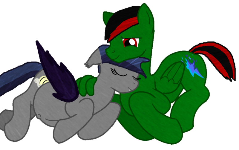 Size: 2000x1255 | Tagged: safe, anonymous artist, derpibooru import, oc, oc:echo, oc:murder blast, unofficial characters only, bat pony, pegasus, pony, belly, big belly, cuddling, cute, echoblast, in love, oc x oc, pregnant, shipping, simple background, snuggling, transparent background