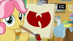 Size: 1320x742 | Tagged: applejack, babs seed, derpibooru import, exploitable meme, kettle corn, kettle draws, marks and recreation, meme, rainbow dash, rarity, safe, tender taps, vulgar, wu-tang clan