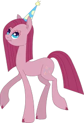 Size: 2003x2953 | Tagged: safe, artist:twitchy-tremor, derpibooru import, pinkie pie, earth pony, pony, party of one, cupcake, food, hat, party, party hat, pinkamena diane pie, simple background, solo, transparent background