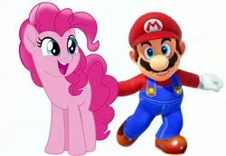 Size: 1564x1080 | Tagged: safe, derpibooru import, edit, pinkie pie, my little pony: the movie, 2017, crossover, crossover shipping, mario, mariopie, shipping, super mario bros., super mario odyssey