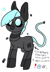 Size: 442x633 | Tagged: safe, artist:nootaz, derpibooru import, oc, oc:discord pony, unofficial characters only, earth pony, pony, robot, robot pony, exclamation point, reference sheet, solo