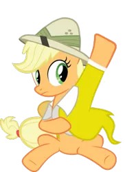 Size: 291x400 | Tagged: applejack, clue, colonel mustard, color, crossover, derpibooru import, hat, pith helmet, safe, simple background, transparent background, vector, yellow