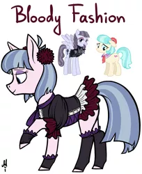 Size: 807x987 | Tagged: safe, artist:fusionsofponies, artist:milchik, derpibooru import, coco pommel, inky rose, earth pony, pegasus, pony, female, fusion, goth, mare