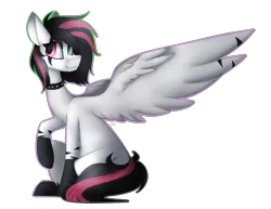 Size: 3952x3050 | Tagged: safe, artist:umiimou, derpibooru import, oc, oc:emala jiss, unofficial characters only, pegasus, pony, female, high res, mare, simple background, sitting, solo, transparent background