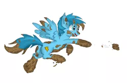 Size: 1809x1189 | Tagged: safe, derpibooru import, oc, unofficial characters only, pegasus, pony, belly button, cute, dirt, dirty, male, messy, mud, mud play, muddy, open mouth, playing, solo, swamp, wet and messy