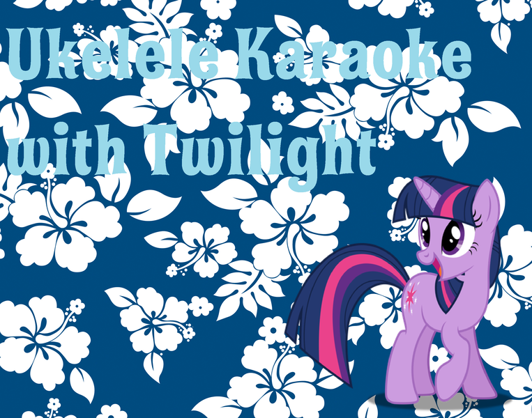 Size: 2500x1967 | Tagged: artist needed, safe, derpibooru import, edit, twilight sparkle, hawaiian flower background, silly songs, silly songs with pinkie, veggietales