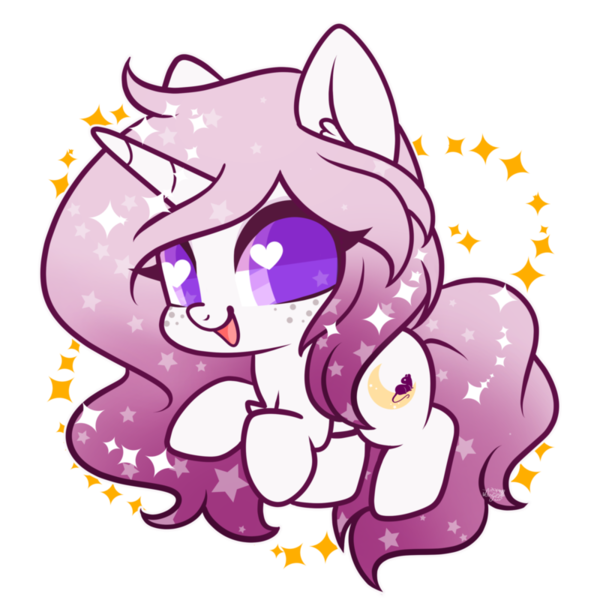 Size: 800x800 | Tagged: safe, artist:snow angel, derpibooru import, oc, unofficial characters only, pony, unicorn, chibi, commission, female, heart eyes, looking at you, mare, simple background, smiling, solo, transparent background, wingding eyes