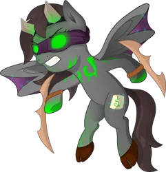 Size: 3000x3115 | Tagged: dead source, safe, artist:theshadowstone, derpibooru import, oc, oc:shadowstone, unofficial characters only, pegasus, pony, clothes, costume, green eyes, halloween, holiday, illidan stormrage, illidari, simple background, solo, transparent background, warcraft