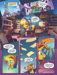 Size: 768x1024 | Tagged: safe, artist:tonyfleecs, derpibooru import, idw, sunburst, legends of magic, spoiler:comic, spoiler:comiclom7, hooves up, irrational exuberance, preview, smiling