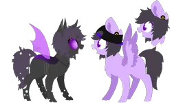 Size: 792x476 | Tagged: safe, artist:spooky-kitteh, derpibooru import, oc, oc:pixel pizza, unofficial characters only, changeling, pegasus, pony, duality, pixel art, purple changeling, simple background, transparent background