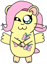 Size: 482x644 | Tagged: artist:penelopehamuchan, derpibooru import, fluttershy, hamster, hamtaro, safe, solo, species swap