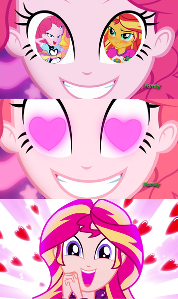 Safe Derpibooru Import Edit Edited Screencap Screencap Pinkie Pie Sunset