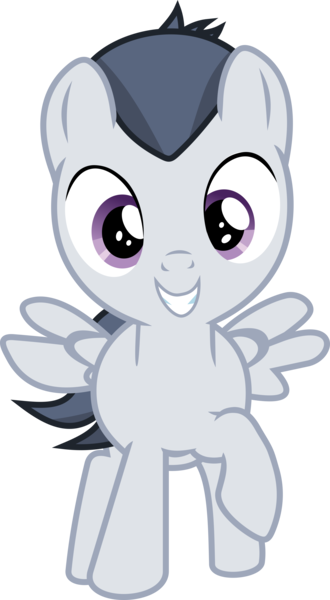 Size: 3064x5566 | Tagged: safe, artist:frownfactory, derpibooru import, rumble, pegasus, pony, marks and recreation, colt, cute, grin, looking at you, male, raised hoof, rumblebetes, simple background, smiling, solo, transparent background, two toned mane, two toned tail, vector, wings